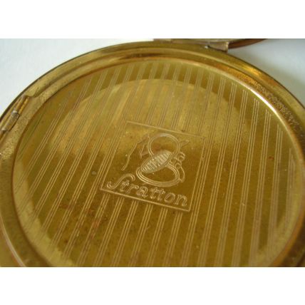Vintage Stratton Powder Compact Flowers Rose Violet Valley-Lily 1950's In Hand