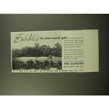 1959 The Cloister Resort Ad - Sea Island for year-round golf