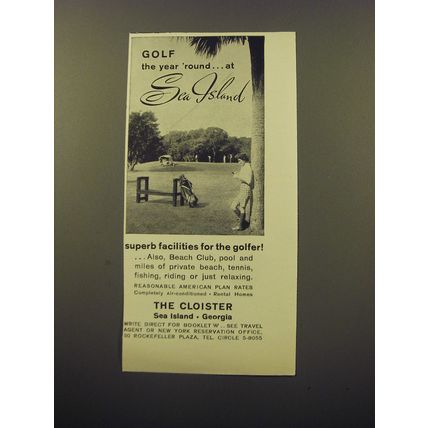 1959 The Cloister Resort Ad - Golf the year 'round at Sea Island