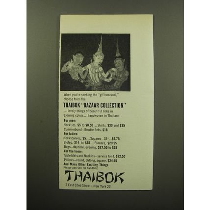 1959 Thaibok Fashion Ad - When you're seeking the gift unusual