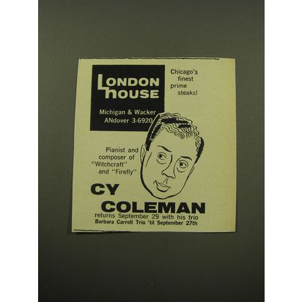 1959 London House Restaurant Ad - Cy Coleman