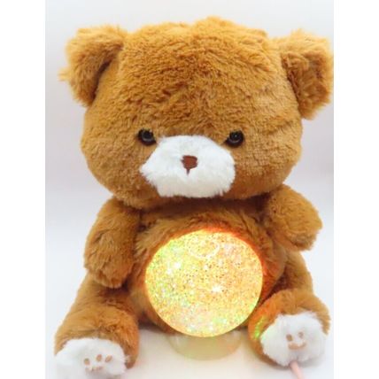 Brown Teddy RGB Colour Changing LED Glitter Light Tummy 22 CM Night Light Gift
