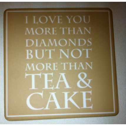 Shabby & Chic Brown Tile With I Love You... Message & Placemat on another side