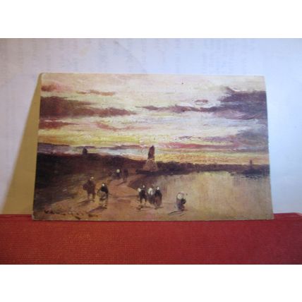 'AT EVEN TIDE' by Prof. Van Hier used antique postcard Davidson Bros c.1904 =