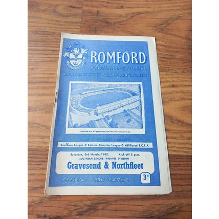 1961/62 Romford v Gravesend & Northfleet - Southern League ** FREE P&P **