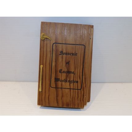 Souvenir of Tacoma, Washington Vintage Wooden Postcard Book