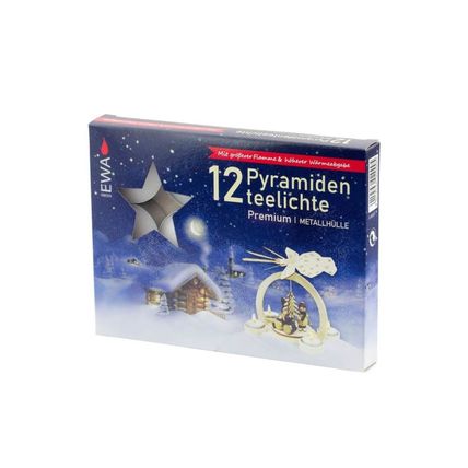 12-3815-P - German Tea Lights (Pack of 12) FOIL HOLDER - .72"H x 1.6"W x 1.6"D