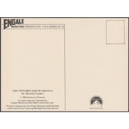 Star Trek TNG - Gates McFadden as Dr Beverly Crusher, 1989 - Engale Postcard