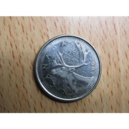2001 Queen Elizabeth ll 25 Cents Canada Coin