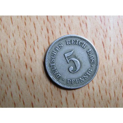 1908g 5 Pfennig Germany Empire Coin