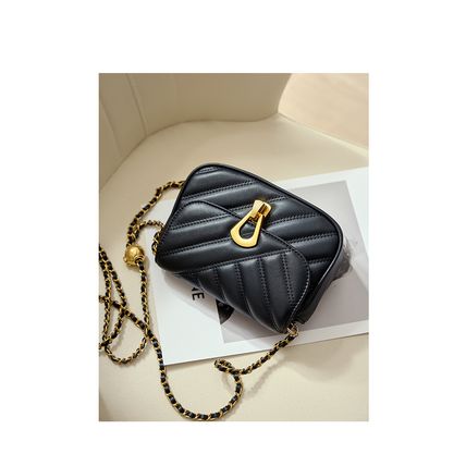 Women Small Genuine Leather Shoulder Handbag Black
