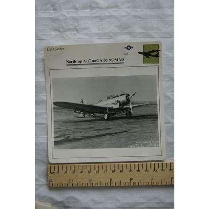 Northrop A-17 & A-33 Nomad - USA - Light Bomber - Collectors Club Card