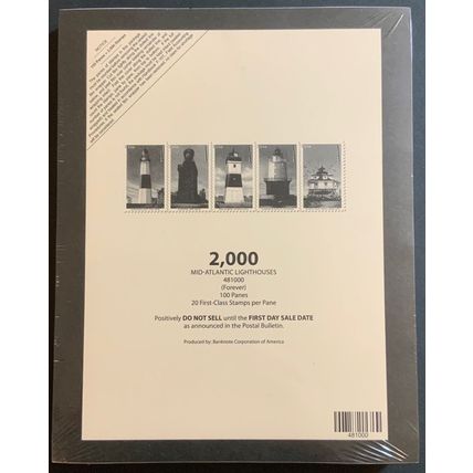 Mid Atlantic Lighthouses Full Sealed Pad of 100 Sheets Scott 5621-25