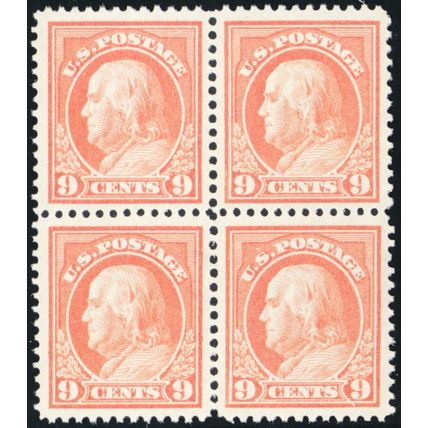 415, Mint NH 9¢ VF Block of Four Stamps SCV $440 - Stuart Katz