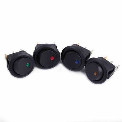 4x Led Dot Toggle Switch 12v Blue Green Red Amber UK based seller ON/OFF Round
