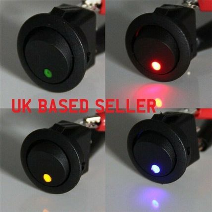4x Led Dot Toggle Switch 12v Blue Green Red Amber UK based seller ON/OFF Round