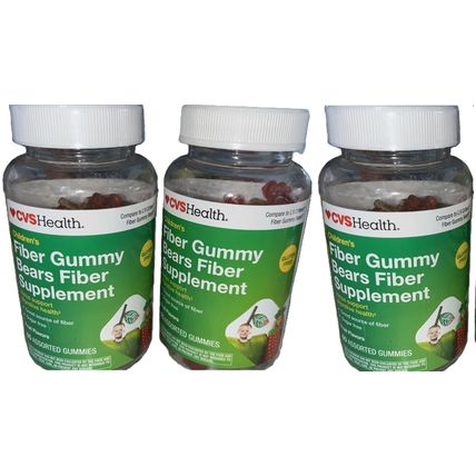 CVS Children's Fiber Gummy Bears Fiber Supplement Fruit Flavor 60ct 3PK 9/26