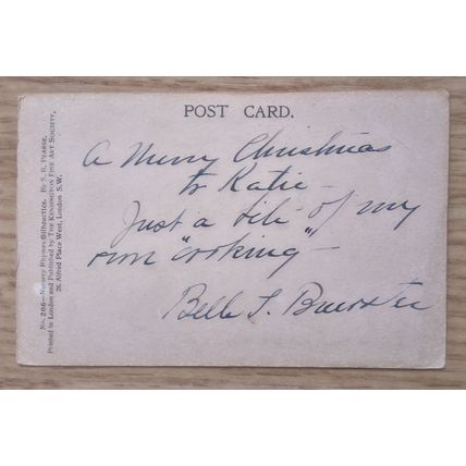 POSTCARD, SILHOUETTE: FOUR AND TWENTY BLACKBIRDS BAKED IN A PIE : c1912