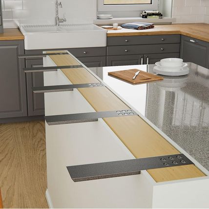 Countertop Support Bracket 3 Pack 16" Lx 2.5" W Hidden Black Knee Wall Support C