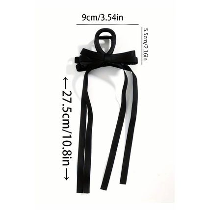 Black Ribbon Long Tail BowKnot Clip