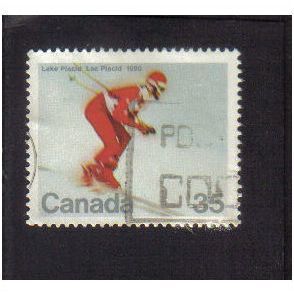 1980 canada winter olympics lake placid skier 35c f/u sg971