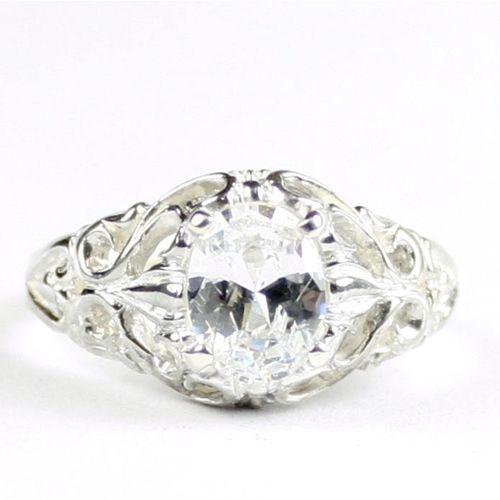 Cubic Zirconia, 925 Sterling Silver Ring, SR113