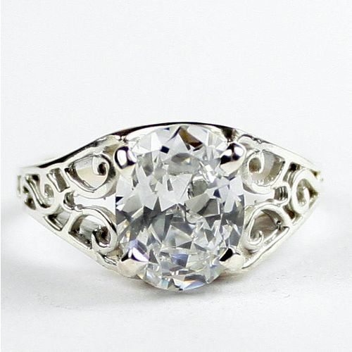 Cubic Zirconia, 925 Sterling Silver Ring, SR005