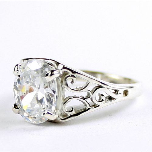 Cubic Zirconia, 925 Sterling Silver Ring, SR005