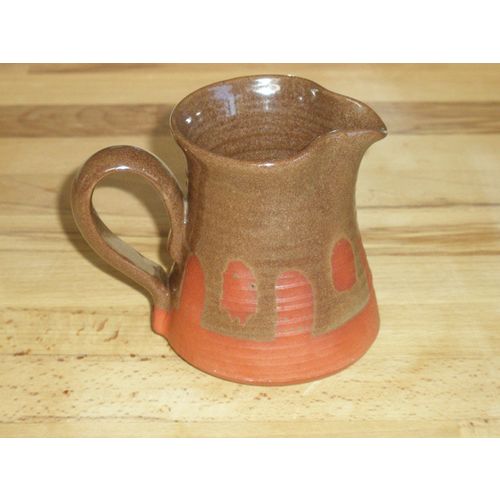 Welsh Studio Pottery Wax Resist Milk Jug - Footprint Backstamp