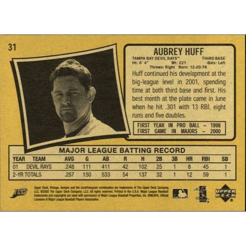 2002 Upper Deck Vintage Baseball Aubrey Huff #31