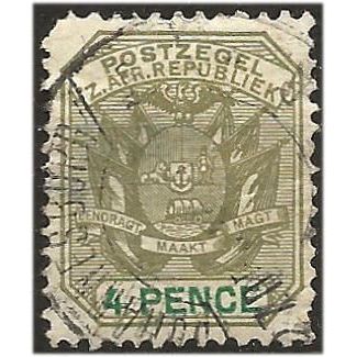 Transvaal 1897 SG221 4d Sage-Green & Green Fine Used . .. .