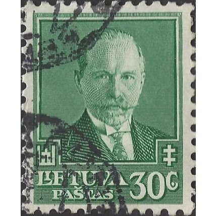 LITHUANIA, Antanas Smetona, 1874-1944, green 1934, 30c, #3