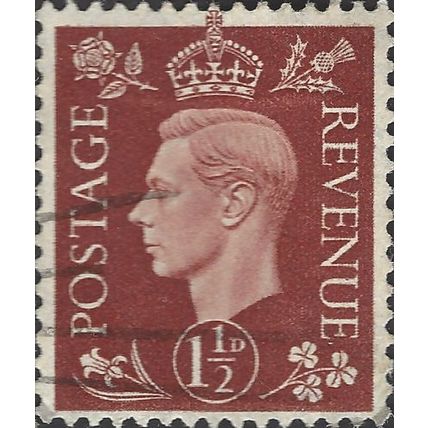 GB, King George VI, definitive, red-brown 1941, 1½d, #2