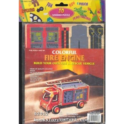 Colorful Fire Engine 3D Wooden Puzzle