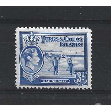 Turks&Caicos.SG200 3d Raking Salt (Bright Blue).Mounted Mint.Aug24d