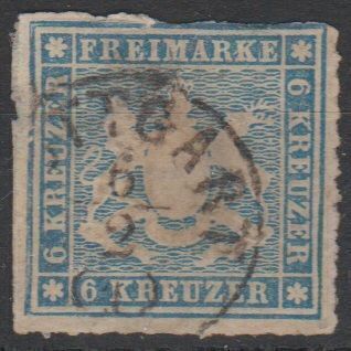 Mi 32 used 1865 Wuerttemberg Cat € 60