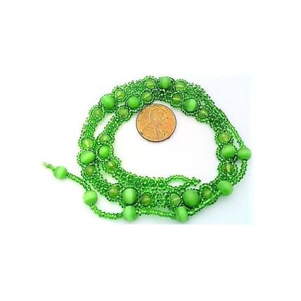 Green Peridot Beaded Daisy Chain Gemstone Choker Necklace