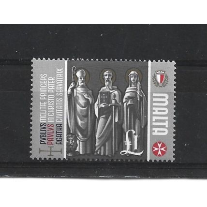 Malta.SG348 £1 Patron Saints.Mounted Mint.May25a