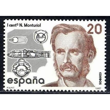 España. 1987. Mi # 2792. Centenary of Narciso Monturiol, Inventor