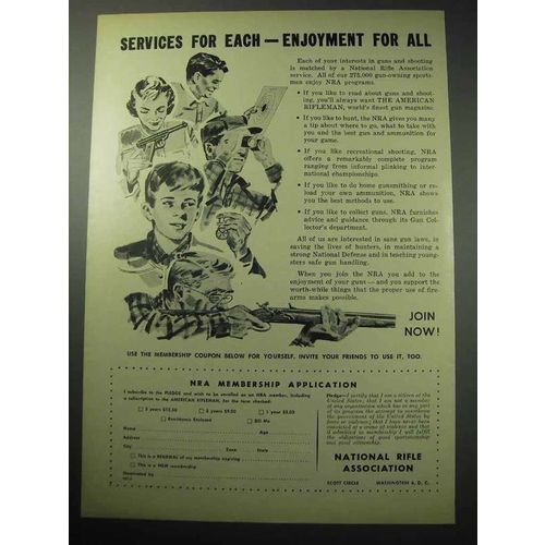 1957 National Rifle Association NRA Ad - Enjoyment
