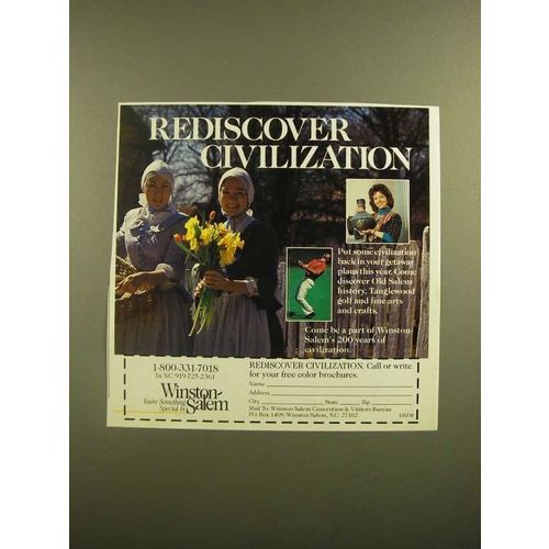 1988 Winston-Salem NC Ad - Rediscover Civilization