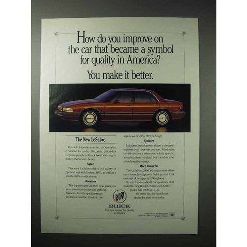 1991 Buick LeSabre Car Ad - Make It Better