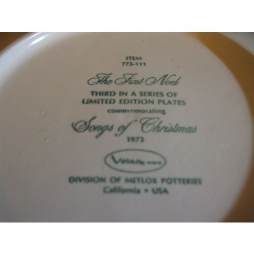 Vintage 1973 Songs of Christmas First Noel Vernon Ware Pottery Plate #773-111