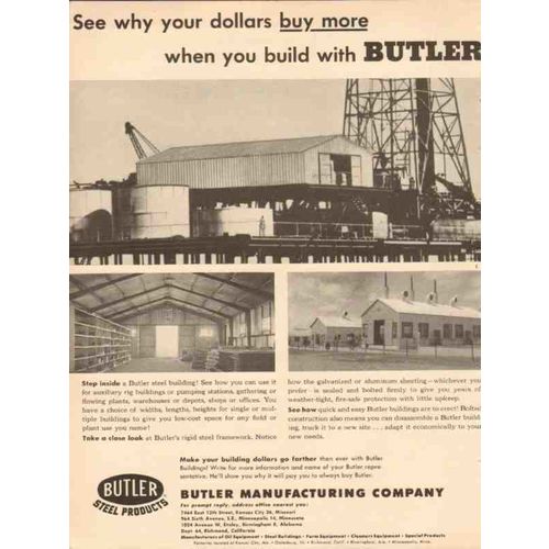 BUTLER MFG COMPANY 1954 why your dollars buy more vintage ad