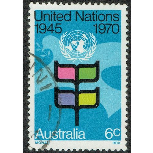 Australia 1970 25th Anniversary of United Nations 6c Multicoloured SG476 FU