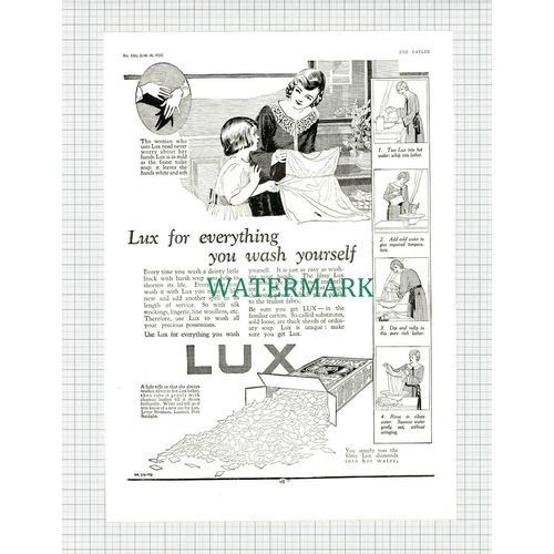 X1012) LUX Magazine Advert - 1924