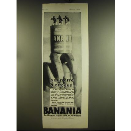 1932 Banania Drink Ad - in French - Pour etre d'attaque