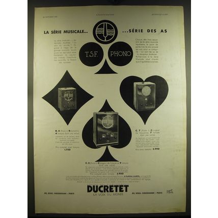 1932 Ducretet Radios Advertisement - R.4, C.7 and C.9 - in French