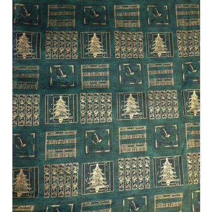 David Textiles Green Gold Christmas Theme Fabric Material Sewing Crafting