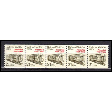 2265 21c Mail Car Fine MNH Dry Gum PNC 1/5 AA0513
